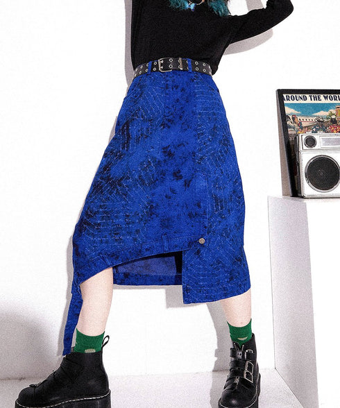 Asymmetric Stitch Dyed Skirt